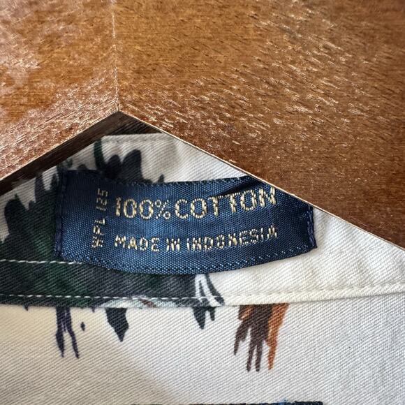 Vintage Chaps Ralph Lauren Men’s M Button Down Shirt Scenic Wilderness All Over - Picture 8 of 15